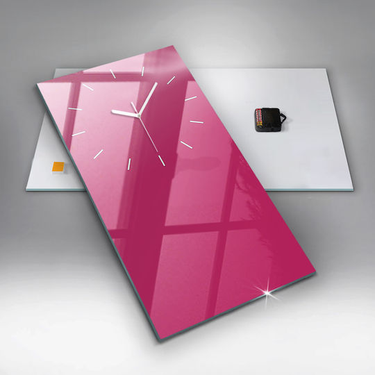 Tulup Leise Wanduhr Glas Rosa 30x60cm