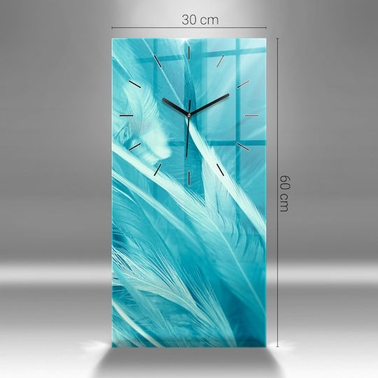 Tulup Silent Ceas de Perete Sticlă Multicolor 30x60cm