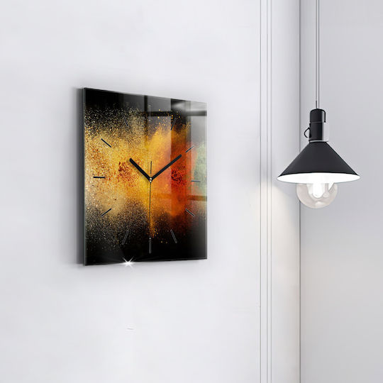 Tulup Silent Wall Clock Glass Multicolour 30x30cm