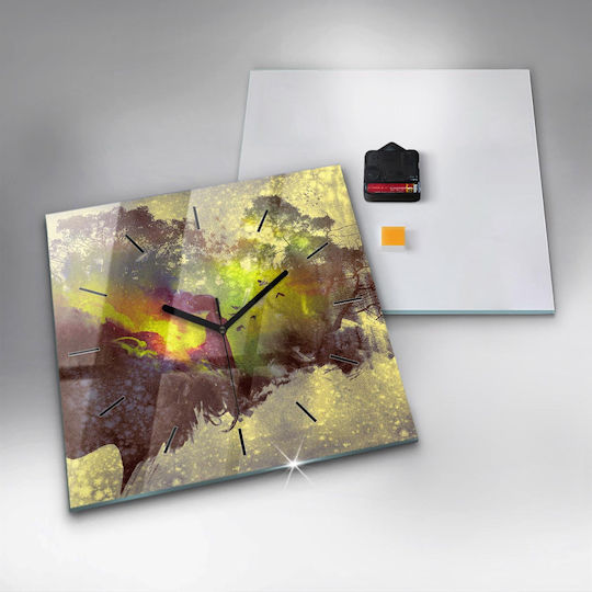 Tulup Leise Wanduhr Glas Mehrfarbig 30x30cm