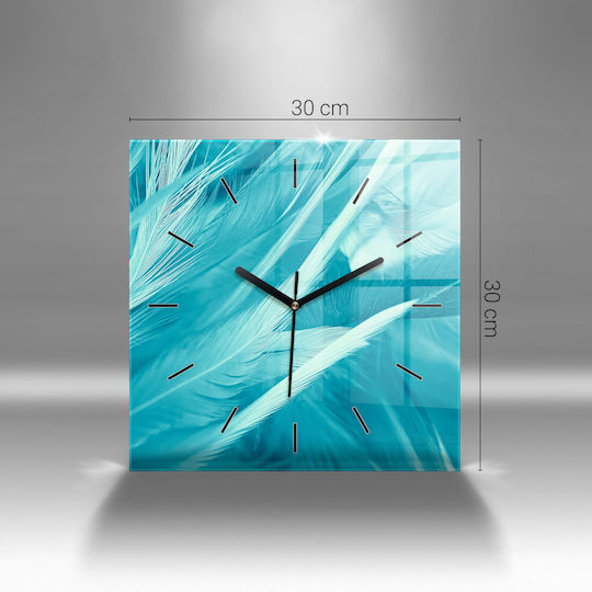 Tulup Leise Wanduhr Glas Mehrfarbig 30x30cm