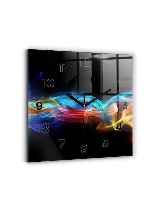 Tulup Silent Wall Clock Glass Multicolour 30x30cm