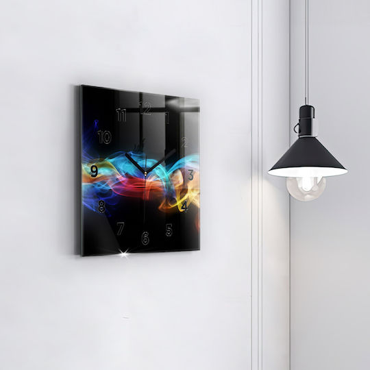 Tulup Тих режим Стенен часовник Стъкло Многоцветен 30x30см