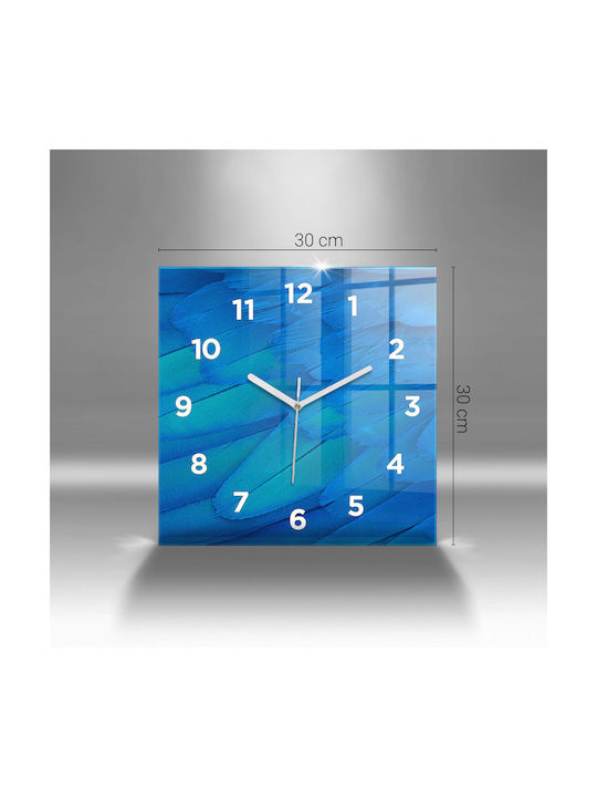 Tulup Leise Wanduhr Glas Gelb 30x30cm