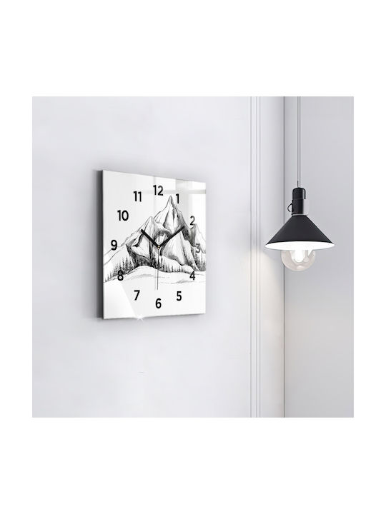 Tulup Silent Ceas de Perete Sticlă Alb 30x30cm
