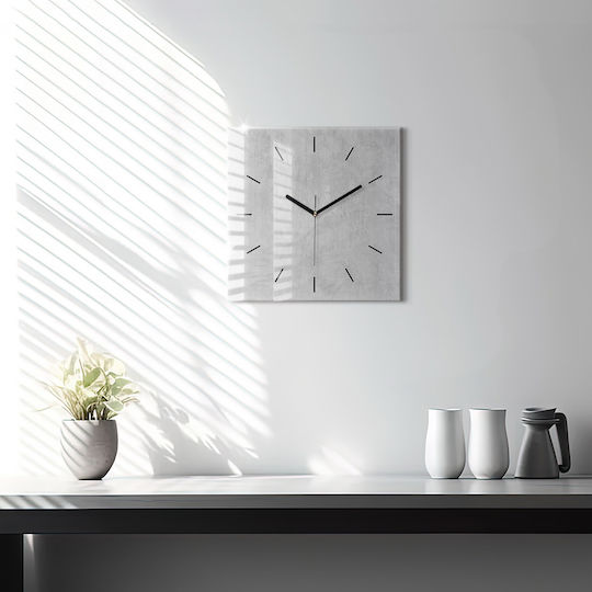 Tulup Αθόρυβο Ρολόι Τοίχου Γυάλινο Γκρι 30x30cm Tulup Αθόρυβο Ρολόι Τοίχου Γυάλινο Γκρι 30x30cm