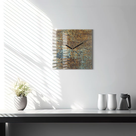 Tulup Silent Ceas de Perete Sticlă Maro 30x30cm