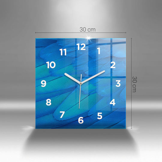 Tulup Leise Wanduhr Glas Mehrfarbig 30x30cm