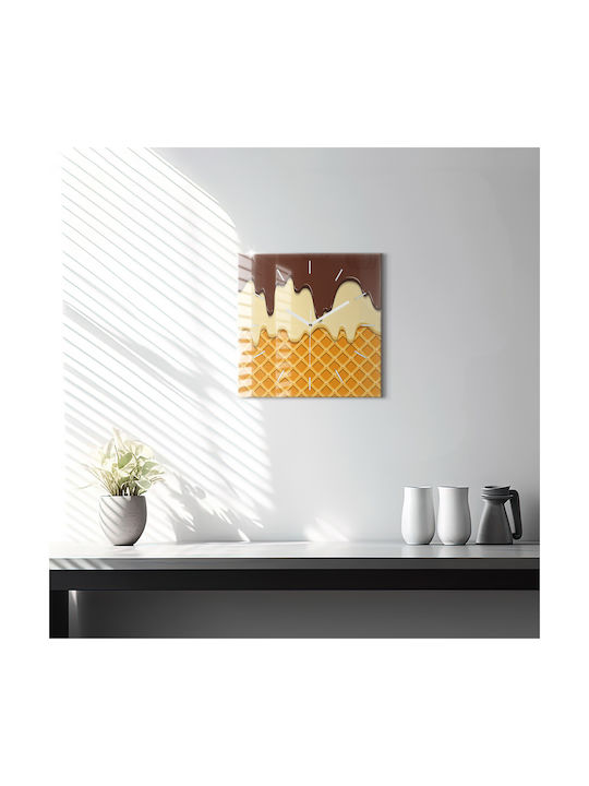 Tulup Silent Ceas de Perete Sticlă Multicolor 30x30cm