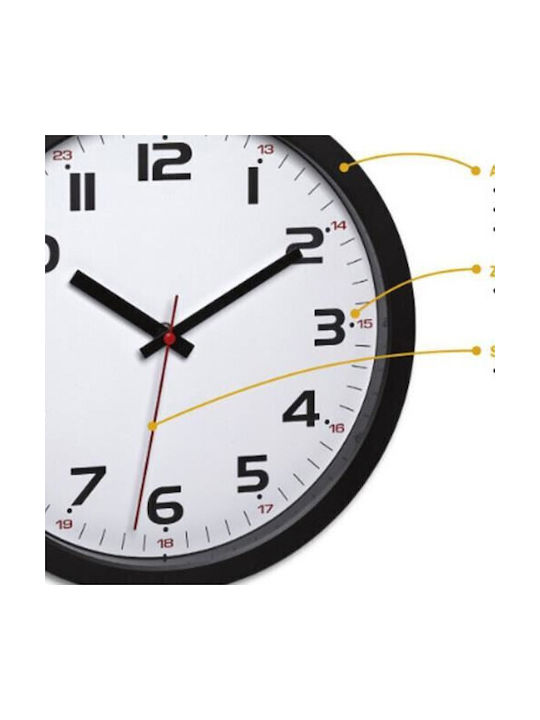 TFA Silent Clock Wall Clock Glass Black 31.5x34.5cm