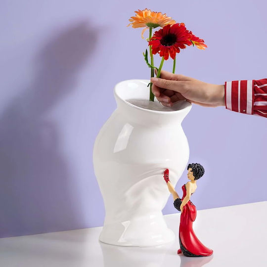 Seletti Βάζο Πολυρητίνη Λευκό Φ28xΥ28.5cm