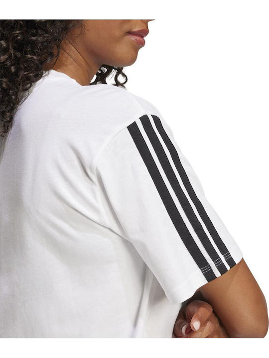 3-Stripes Γυναικείο Αθλητικό Oversized T-shirt Λευκό