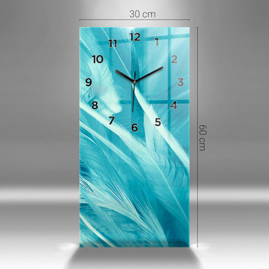 Tulup Silent Wall Clock Glass Beige 30x60cm