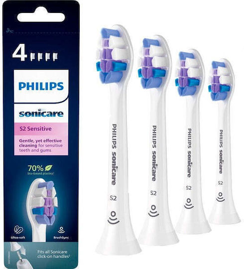 Philips Sonicare S2 Sensitive Replacement Heads for HX6054/10 Quantity 4