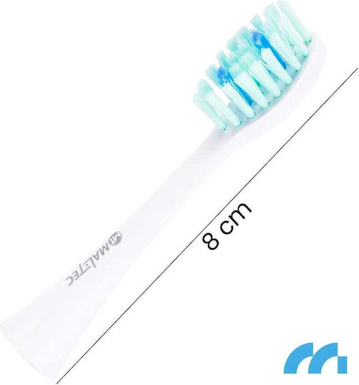 Set 3x Capete de Periuță de Dinți Sonic Universale Maltec Toothie X1 Peri Densi Ideal pentru Dinți Sensibili Gingii Alb