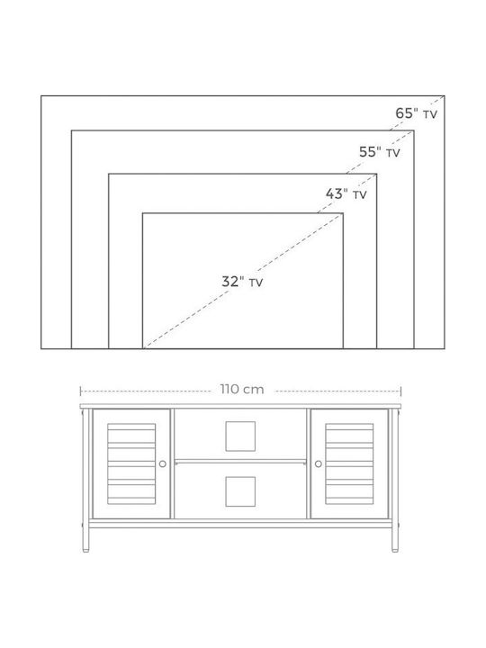 TV Stand Brown M110xD40xH50cm