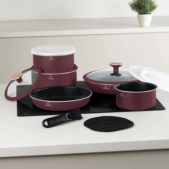 Berlinger Haus Leonardo Collection Set De Vase De Gătit Din Aluminiu Cu Acoperire Interioară Antiaderent 5 Piese
