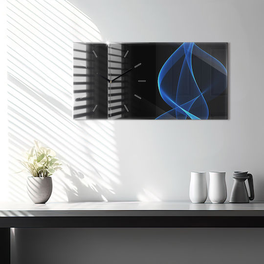 Tulup Silent Ceas de Perete Sticlă Albastru 60x30cm