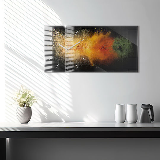 Tulup Silent Ceas de Perete Sticlă Multicolor 60x30cm