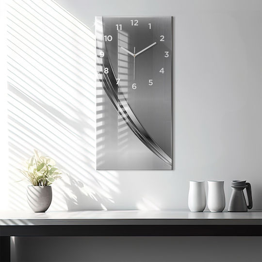 Tulup Αθόρυβο Ρολόι Τοίχου Γυάλινο Γκρι 30x60cm Tulup Αθόρυβο Ρολόι Τοίχου Γυάλινο Γκρι 30x60cm