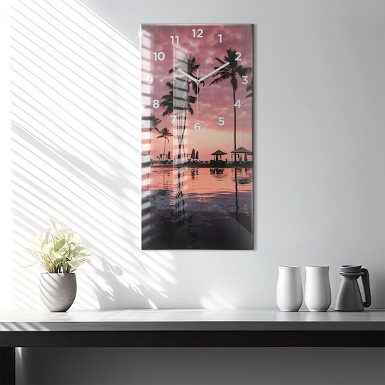 Tulup Leise Wanduhr Glas Lila 30x60cm