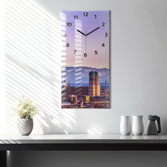 Tulup Leise Wanduhr Glas Lila 30x60cm