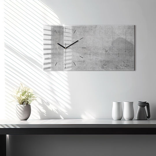 Tulup Αθόρυβο Ρολόι Τοίχου Γυάλινο Γκρι 60x30cm