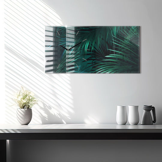 Tulup Silent Ceas de Perete Sticlă Verde 60x30cm