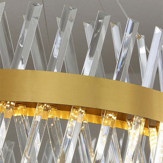 Alista Home Ρυθμιζόμενο Κρεμαστό Φωτιστικό Χρυσό LED με Φυσικό Λευκό Φως με Κρύσταλλα