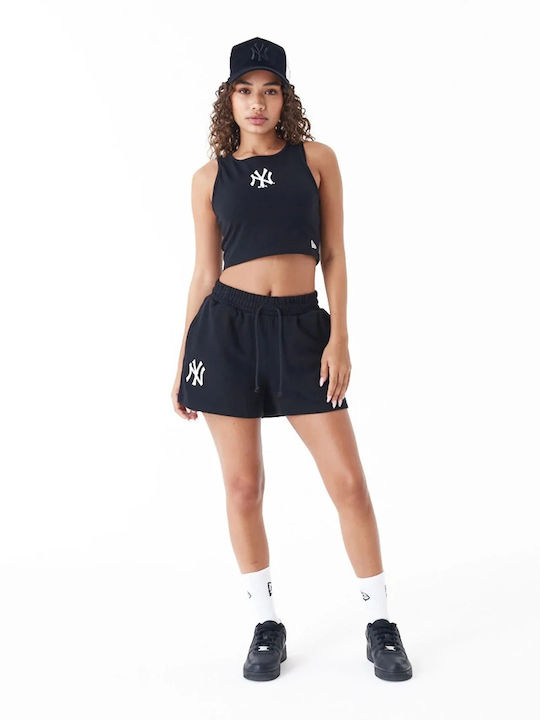 Γυναικείο Καλοκαιρινό Crop Top Βαμβακερό Αμάνικο Μαύρο