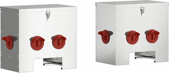 Vidaxl Ταΐστρα Κοτόπουλων 2 Pcs Ασημί 60.5 X 29 X 51 Εκ