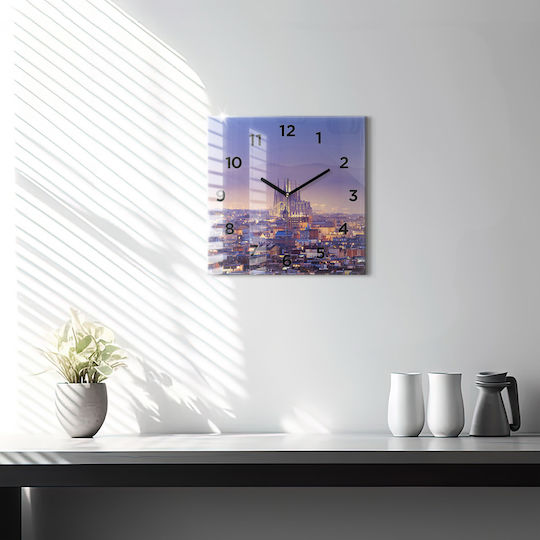 Tulup Leise Wanduhr Glas Lila Ø30cm