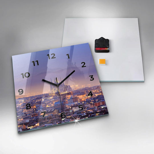 Tulup Silent Wall Clock Glass Purple Ø30cm