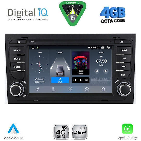 Digital IQ Ηχοσύστημα Αυτοκινήτου για Audi A3 2003-2012 (Bluetooth/USB/WiFi/GPS/Apple-Carplay/Android-Auto)