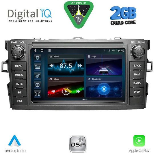 Digital IQ Ηχοσύστημα Αυτοκινήτου για Toyota Auris 2007-2012 (Bluetooth/USB/WiFi/GPS/Apple-Carplay/Android-Auto) με Οθόνη Αφής 7"