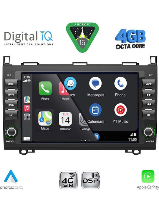 Digital IQ Auto-Audiosystem Für Mercedes-Benz Sprinter Vito Viano 2004-2020 Bluetooth USB Eingebautes Wi-Fi GPS Apple CarPlay Android Auto Mit 8 Zoll Touchscreen DIGITAL IQ BLG 468 CPA