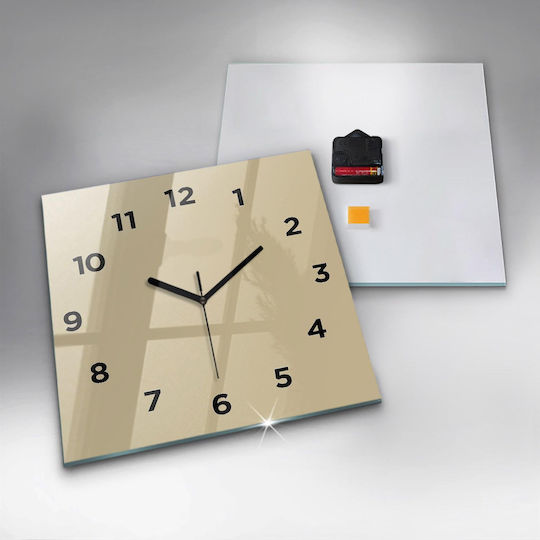Tulup Leise Wanduhr Glas Beige Ø30cm