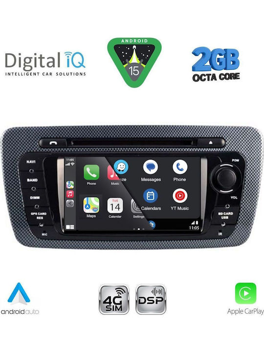 Digital IQ Car Audio System for Seat Ibiza 2008-2015 Bluetooth USB Wi-Fi GPS Apple CarPlay Android Auto with 7 Inch Touch Screen DIGITAL IQ BLF 346 CPA