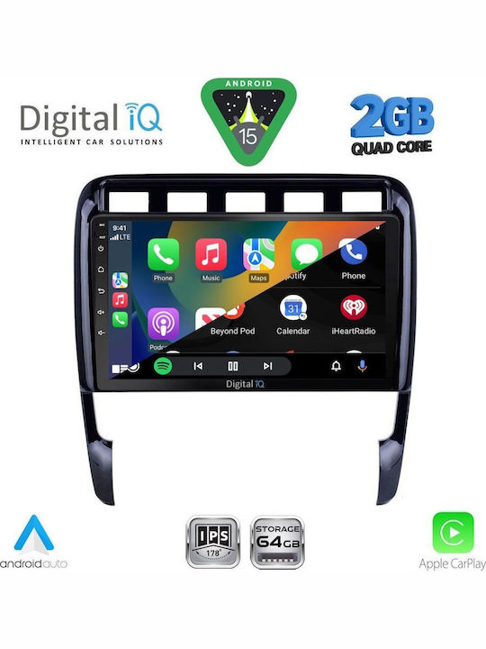 Digital IQ Car Audio System for Porsche Cayenne 2002-2011 (Bluetooth/USB/WiFi/GPS/Apple-Carplay/Android-Auto) with Touch Screen 9"