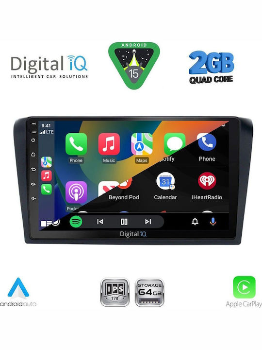 Digital IQ Car Audio System for Mazda 3 2003-2008 (Bluetooth/USB/WiFi/GPS/Apple-Carplay/Android-Auto) with Touch Screen 9"