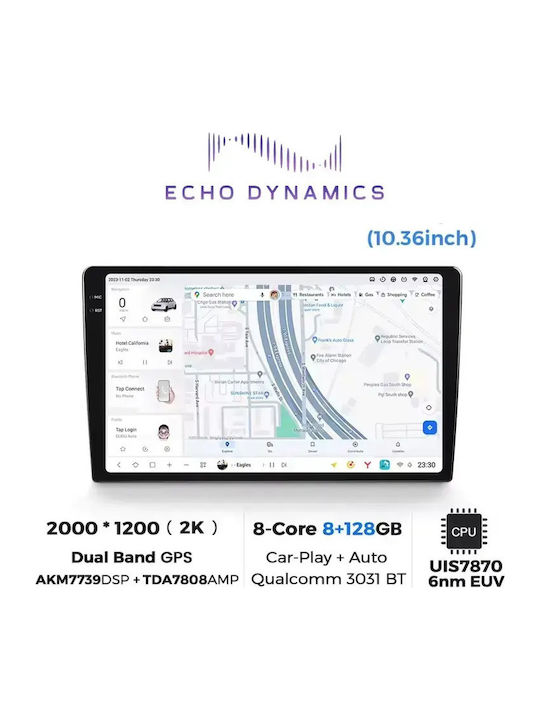 Echo Dynamics Автомобилна Аудио Система (Блутут/USB/WiFi/GPS/Apple-Carplay/Android-Auto) с Тъчскрийн 10.36"