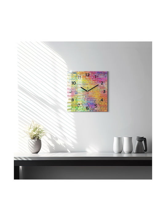 Tulup Silent Wall Clock Glass Multicolour Ø30cm