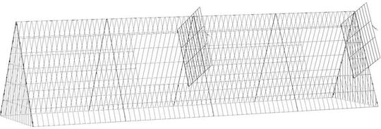 vidaXL 42019225 Galvanized Steel Cage for Rabbits 650x55x55cm