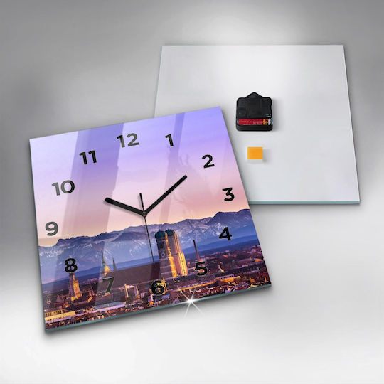 Tulup Silent Wall Clock Glass Purple Ø30cm