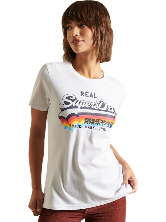 Vintage Logo Women's T-shirt Striped White