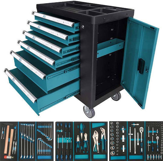 Bormann Pro BWR7600SET Εργαλειοφόρος με 6 Συρτάρια και 120 Εργαλεία