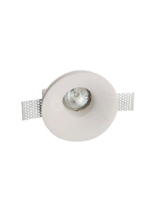 Lucas Rund Gips Einbau Spot mit Fassung GU10 Weiß 13.1x13.1cm. 1Stück