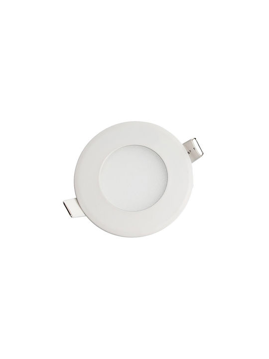 Lucas Rund Metallisch Einbau Spot mit integriertem LED und Natürliches Weißes Licht 7.5x7.5cm. 1Stück