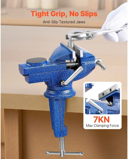 Vevor Rotating Cast Iron Vise With Maximum Opening 76mm