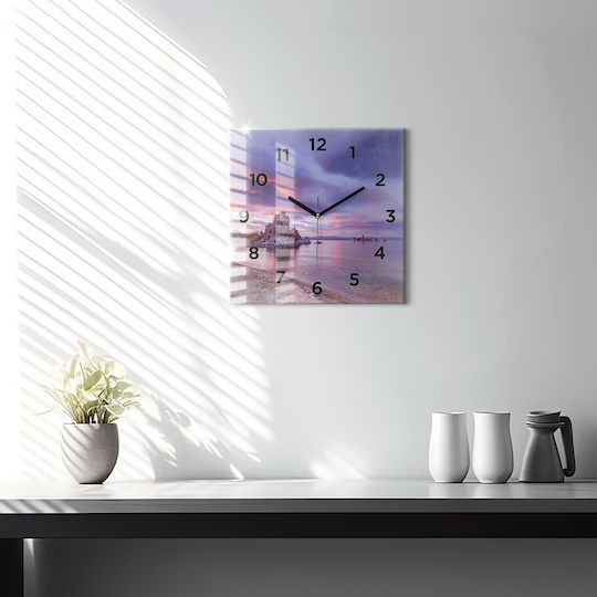 Tulup Leise Wanduhr Glas Lila Ø30cm
